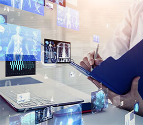 hands documenting health information in chart