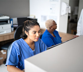 medical professionals seated in office